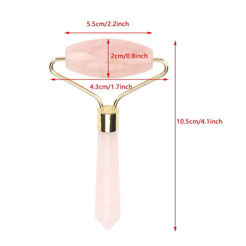 Natural Pink Crystal Massager Body Face Massage Roller Wrinkle Removal