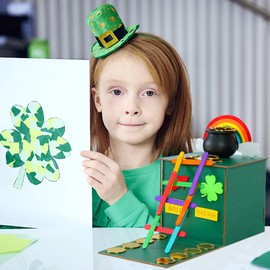Wazitin DIY Leprechaun Trap Kit St. Patrick's Day Leprechaun Trap Decorations Catch a Leprechaun Trap Craft for St. Partrick Day Party Supplies Classroom Activity