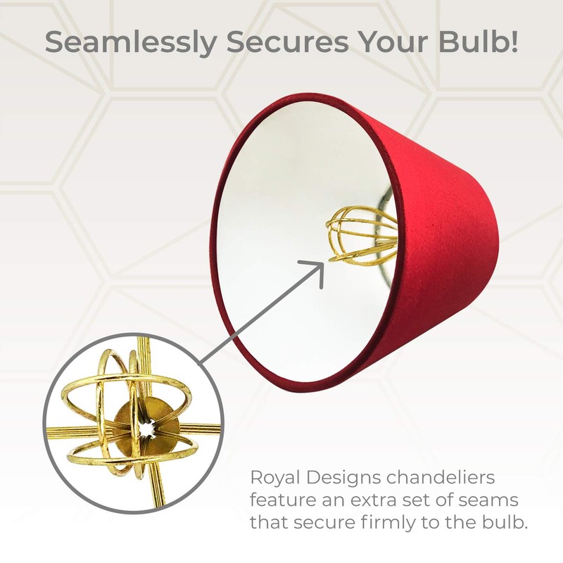 Royal Designs, Inc. Clip On Chandelier Lamp Shade, Red, 3