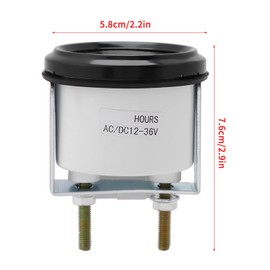 CYTGOUPER Small Engine Hour Meter AC DC 12-36V Quartz, Hour Meter Accurate 6 Digit with Connecting Terminals,Engine Hour Meter for Generator