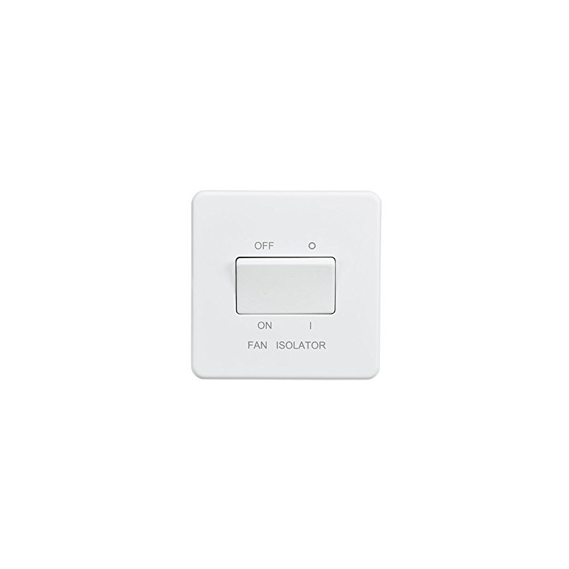 Knightsbridge SF1100MW Screwless 10A 3 Pole Fan Isolator Switch-Matt White,