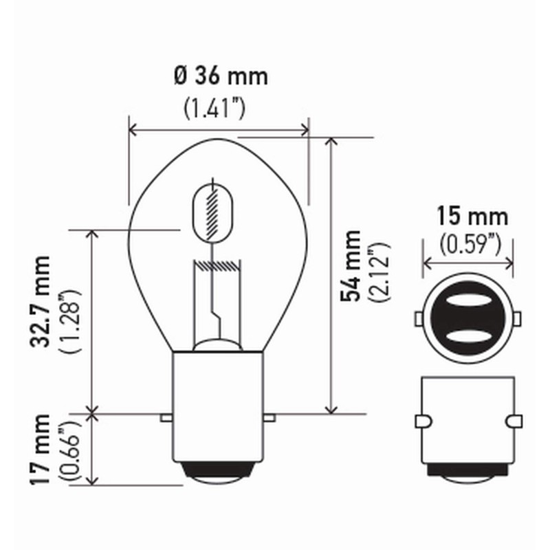 Hella 6235SB Bulb 6235 12V 35/35W Ba20D B11 S2 Sb,