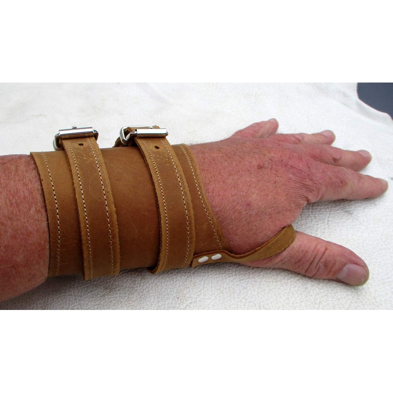 Leather Wrist Corset Right for Circumference 19-25 cm Light Brown