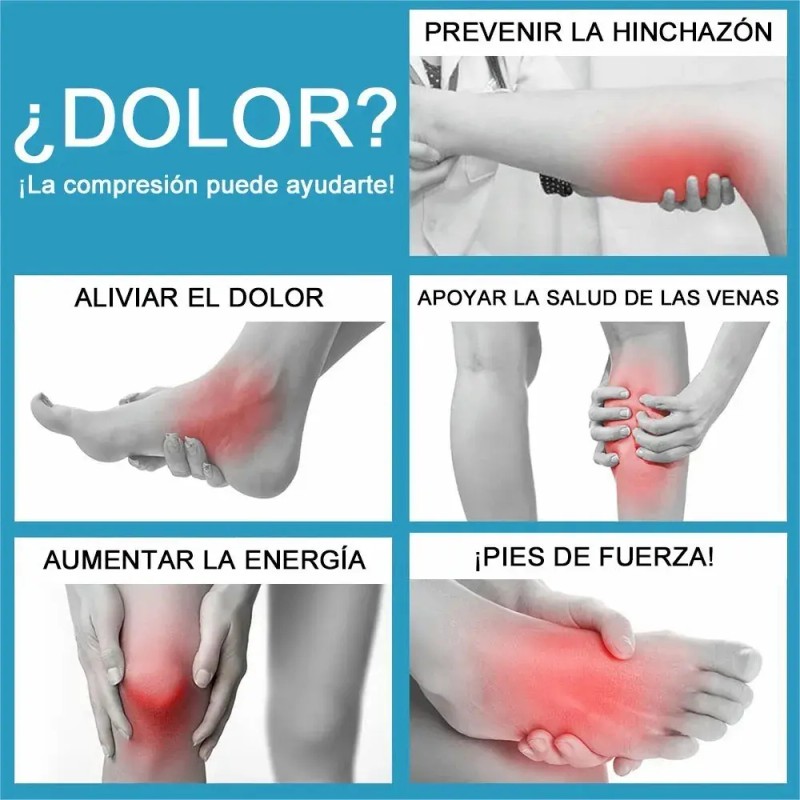 Calcetas Compresión Medias Alivia Varices Y Circulación 6pz