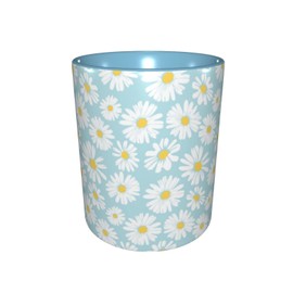 Miowjals Blue Daisy Funny Novelty Ceramic Coffee Cups With Handle,Dishwasher Microwave Safe