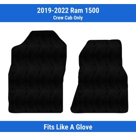 Custom Fit Front Carpet Floor Mats, Black, Compatible with Ram 1500 Crew Cab Only 2022 2021 2020 2019