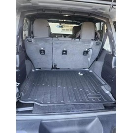 EACCESSORIES EA Floor Cargo Liner – Trunk Mat for Jeep Wrangler JL 4-Door 2018–2025 – Weather – Resistant Trunk Mats for Cars with Raised Lip – Non-Slip Car Tray Pad Boot – Laser Pre-Cut Design