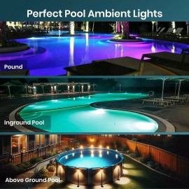 Unbranded 2Pack Pool Lights with APP Control RGB Submersible for Inground Aboveground Pool