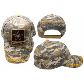 U.S. God's Army Star Cross Jesus ACU Digital Camouflage Camo 100% Acrylic Adjustable Embroidered Cap Hat