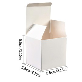 Vastsea Pack of 50 Gift Boxes, Kraft Paper Gift Boxes with Lids, Square Gift Box for Gifts, Party, Birthday, Wedding (White, 5.5 x 5.5 x 5.5 cm)