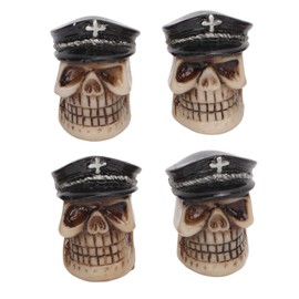 4Pcs/Set Skull Type Tire Valve Caps Universal for Cars Bikes SUVs Trucks Bicycle Motorcycle Motor VehiclesBlack