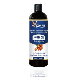 100% Pure Naturals Jojoba Oil. Cold Pressed, Unrefined, Organic, Non-Comedogenic Carrier oil for Face, Body Skin and Hair. GMO Free, Vegan and Cruelty Free. Bottled in Canada. 480 ml