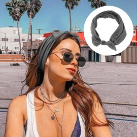 DRESHOW 6 PCS Adjustable Headbands for Women Knotted Headbands Elastic Non-Slip Fashion Hair Bands for Workout Sports Running Yoga