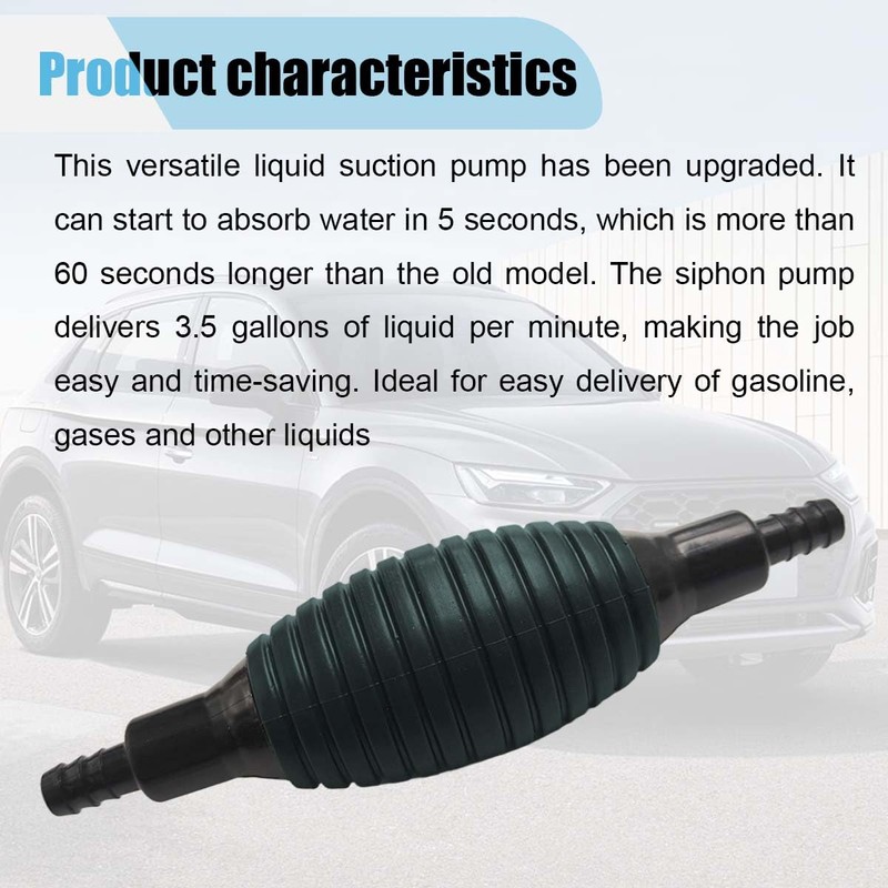 Siphon Pump for Gasoline, Liquid Sucker Pump with 9.8 Ft