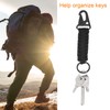 [PATIKIL] Paracord Keychain 2 Pcs Braided Lanyard Key Clip Leather