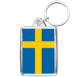 Pixly® Sweden Flag Keyring Key Fob Country Keychain Keepsake Swedish Souvenir Gift