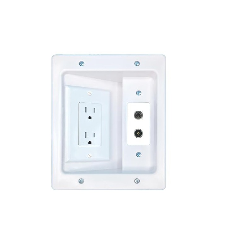 RiteAV 3.5mm TOSLINK Recessed Wall Plate Cable Concealer Management Kit