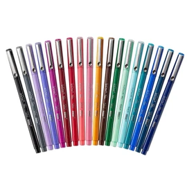 Marvy Uchida Le Pen Flex Multicolor Set - 18 Basic and Pastel Colors | Smear-Resistant and Quick-Drying Brush Pen for Hand Lettering, Journals, And Planners