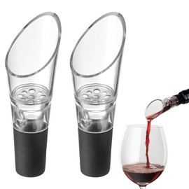 ZFRITP 2 Stück Weinausgießer,Dekanter Aufsatz,Wein Ausgießer,Belüfter,Hochwertige Weinausgießer Mit Belüftung, Aufsatz Geeignet Für Viele Weinflaschen, Gute Abdichtung(Kunststoff)