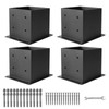 ICokin 6×6 Post Base 4 Pcs,Deck Post Brackets,Inner Size (5.6"x5.6“）Heavy