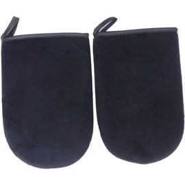 2piezas Aplicador De Autobronceador Guantes Autobronceadores De Pelusa Negros Bronceado Natural y Uniforme