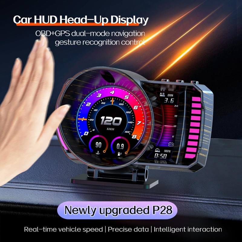 wiiyii OBD2 Gauge Display Heads Up Display for Cars,Speedometer for
