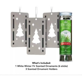 Scentsicles, 1 Trio Christmas Tree Ornament Set and 1 Bottle White Winter Fir Scented Sticks