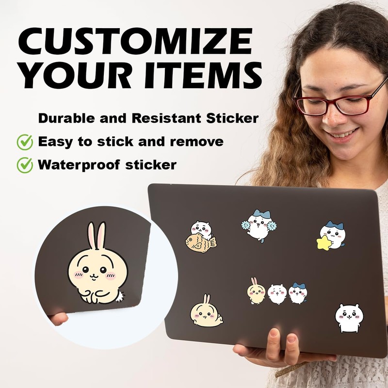 Chikawas 9 mini Stickers Peeker Anime Manga Decal Stickers, Ideal