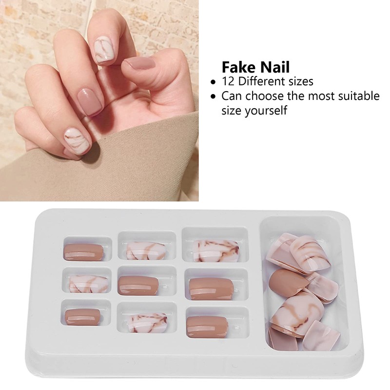 24 Piezas de Uñas Postizas, Cubierta Completa, Pegamento en Uñas,