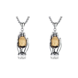 Buddha Necklace - 2pcs Buddha Necklace Pendant, Spiritual Necklace, Talisman Pendant, Buddha Necklace For Women And Man, Buddha Pendant In Stainless Steel With Charm Is Spiritual Awakening Jewelry