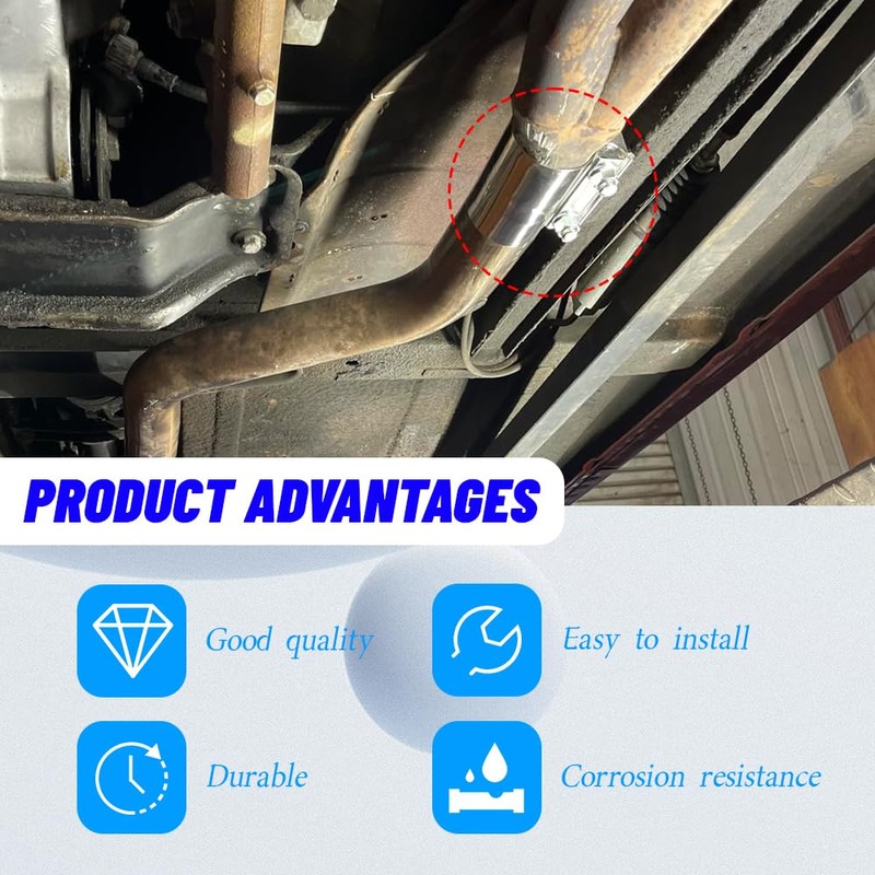 PACLVIO Exhaust Clamp, Exhaust Pipe Clamp, 2.0'' Butt Joint Stainless