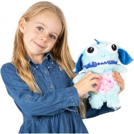 Worry Yummy Monster Children's Plush Toy - 28 cm Soft Cuddly Toy for Children - Boys & Girls Anxiety, Stress & Anxiety Reducing Sleep Companion - Blue 'Marvin'