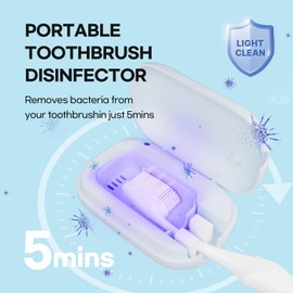 HubiCare Toothbrush Case, Pastel Color Portable Mini Toothbrush Covers with Holder, Rechargeable Travel Home Toothbrush and Holder, Cleaner Case for All Electric & Manual Toothbrushes (Blue)