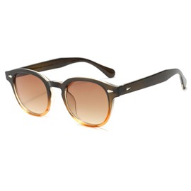 YAMEIZE Trendy Retro Round Polarized Sunglasses - for Women Men Classic Oval Glasses Vintage Circle Eyewear Driving Outdoor