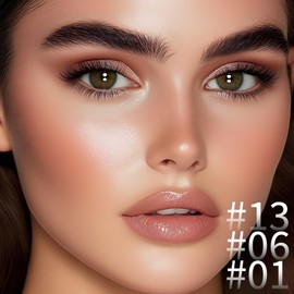 3Pcs Cream Contour Stick Makeup Kit, Shades with Highlighter, Blush and Bronzer Contour Stick for Cheeks, Lips, Eyes, Natural Face Contouring, Long Lasting, Waterproof, Matte Finish (Set B, S)