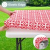 misaya Rectangle Vinyl Table Cloth, Elastic Fitted Flannel Backed Tablecloth,