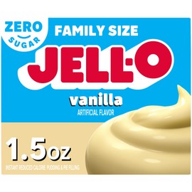 Jell-O Vanilla Sugar Free & Fat Free Instant Pudding & Pie Filling Mix, 24 ct Pack - 1.5 oz Boxes, As Seen on TikTok