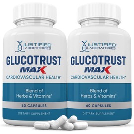Justified Laboratories (2 Pack Glucotrust Max 1295MG Formula Supplement Pills 120 Capsules