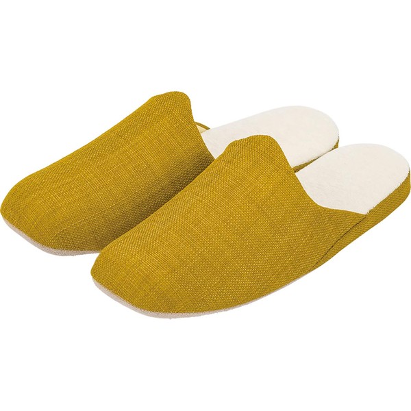 Libuhaha 82223-44 Slippers, Glaze, Mustard, L Size, 9.8 - 10.6 inches (25 - 27 cm), Stylish, Washable