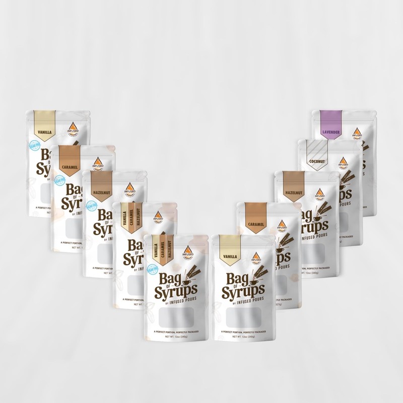 Single Serving Hazelnut Syrup Packets for Coffee and Cocktails -