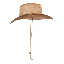 TOP HEADWEAR Outback Women's Cowboy Hat Tea Stained Shapeable Raffia Straw, Tan