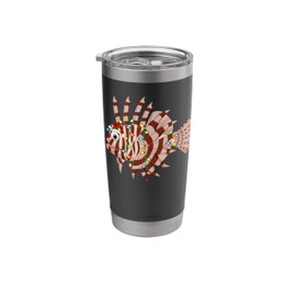 Xmas Lights Santa Hat Lion Fish Christmas Stainless Steel Insulated Tumbler