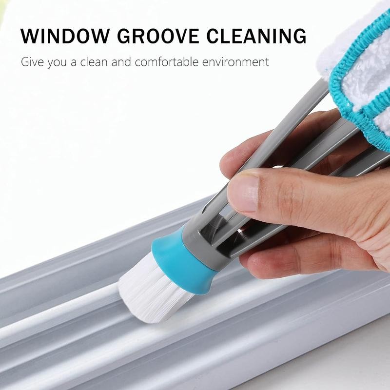 Blind Duster, Window Cleaner Duster Brush with 5 Microfiber Sleeves,