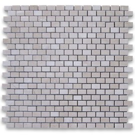 Stone Center Online Crema Marfil Spanish Marble 5/8"x3/4" Mini Brick Mosaic Tile Polished Bathroom Kitchen Wall Floor Tile