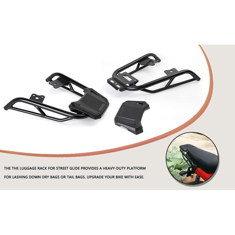 Mokuo Motorcycle Luggage Rack in Heavy Iron Material Compatible with
