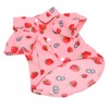 Dog Summer Shirts Cute Strawberry Print Turn Down Collar Snap
