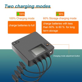 Display Battery Charger for DJI Avata 2,Full and Storage Charge, LCD 6 in 1 Multi Hub,Rapid Charging 4 Batteries Drone Accessories