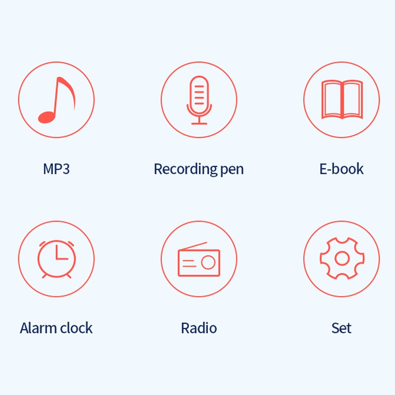 MP3 Player Voice Recorder Multifunctional Electric Book Radio Alarm Clock