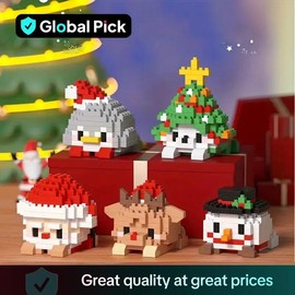 Building Blocks for Home Decoration, 1 Box Desktop DIY Decoration, Bedroom Accessories, Comfortable Home Accessories, Assembled As Birthday Gift:_Multicolor_Santa Claus 220pcs/set