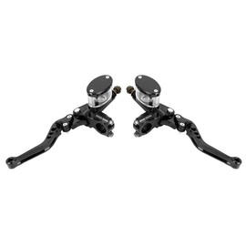 Master Cylinder Clutch Lever, 1 Pair Motorcycle 7/8in Master Cylinder Reservoir Hydraulic Brake Clutch Lever Aluminum Alloy Black